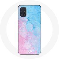 Maniacase Etui voor Samsung Galaxy A71 Blauw Roze Achtergrond