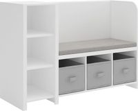 en.casa Kinderrek Høylandet met zitbank 76x112x40 cm wit en grijs
