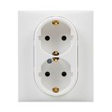 LEGRAND Niloé Step 398208 Dubbel stopcontact, 2 x 2 P+T, 16 A, monteerbaar voor inbouwinstallatie, wit