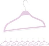 Merkloos Relaxdays Kledinghanger - Set van 10 - Stro - Kunststof - Roze
