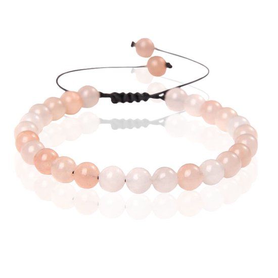 Memphis No.2 Natuursteen Armband Dames - 6mm Roze Aventurijn