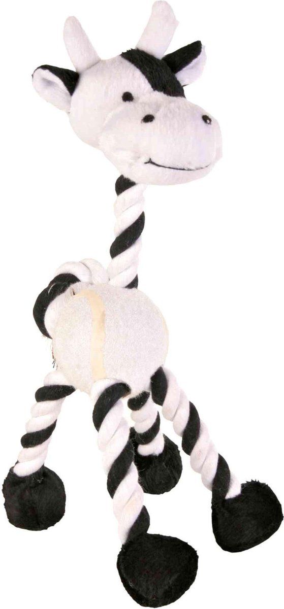TRIXIE pluche dier met touw en tennisbal assorti 28 cm 4 st