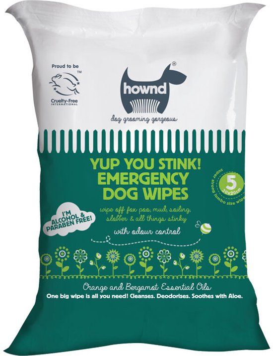 Hownd Yup You Stink! Antibacterial Emergency Dog Wipes - 5-pack