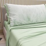 PETTI Artigiani Italiani - Katoenen beddengoed met kussenslopen met digitale print, eenpersoonsbed, beddengoedset voor eenpersoonsbed, salie, 100% Made in Italy