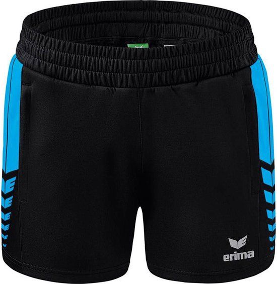Erima Six Wings Worker Short Dames - Zwart / Curaçao - Maat 38