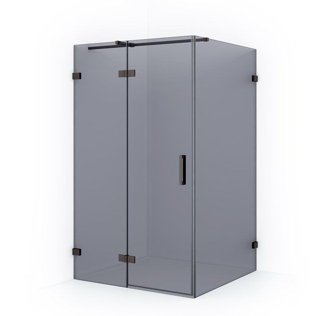 Maxaro Douchecabine Diamond 110x80cm Rookglas Zwart Metaal