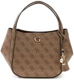 GUESS Coleen Logo Satchel Handtas Lichtbruin
