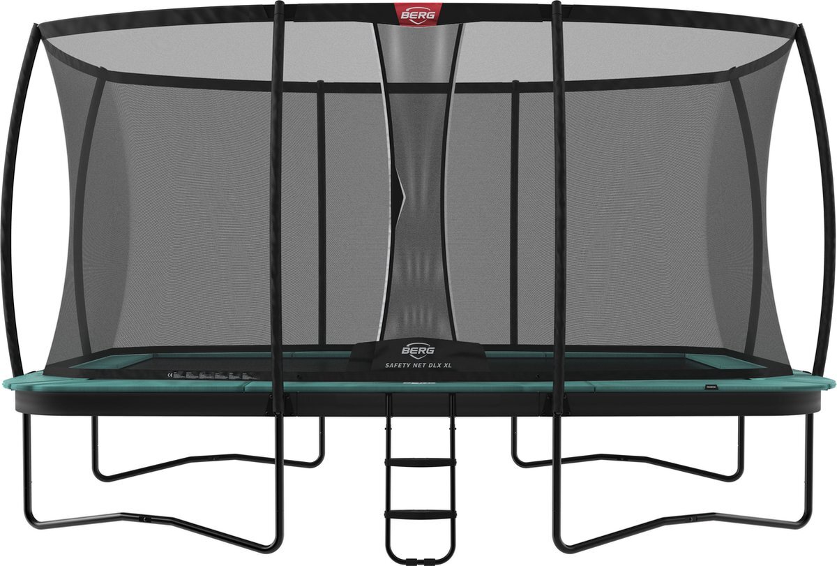 Berg Champion Regular Trampoline - Rechthoekig- Groen - 410 cm - incl. veiligheidsnet deluxe XL