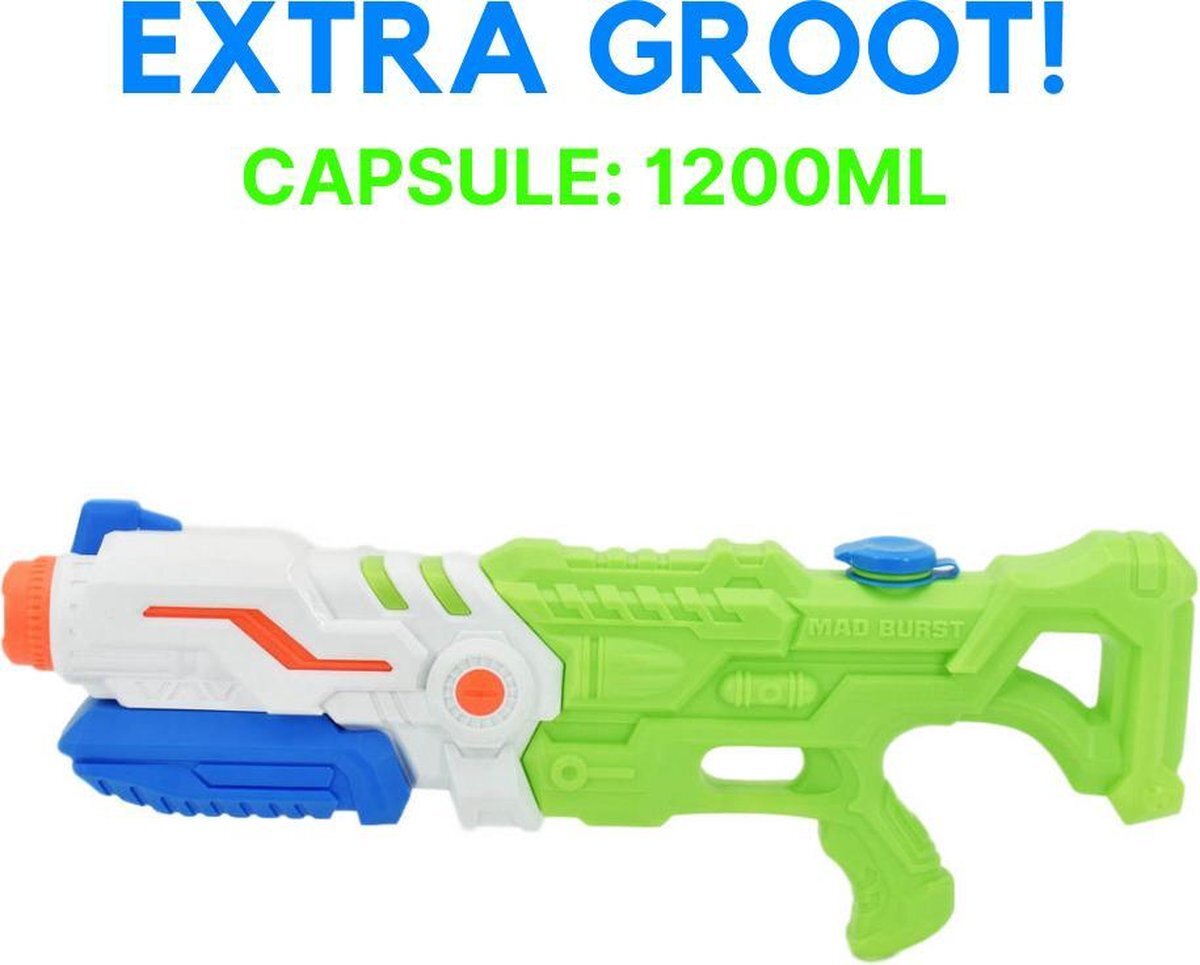 CRYTIVE XL Waterpistool - Waterpistool - Super Soaker Water Pistool - Waterpistool 1200ML - Groen