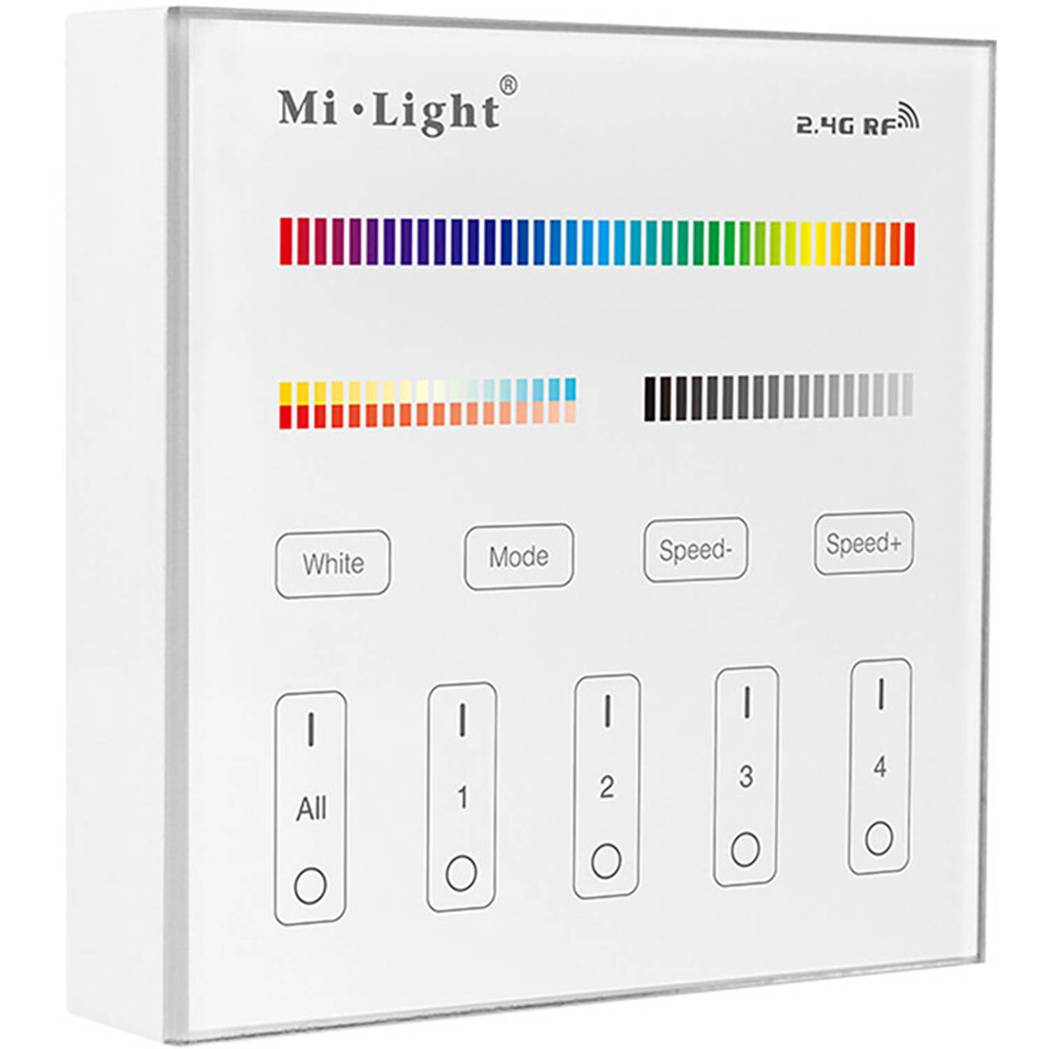 milight MiBoxer - Smart Touch Wandbediening - RGB+CCT - 4 Zone - Mat Wit