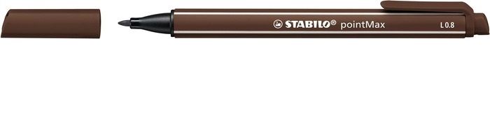 Stabilo pointMax, hardtip fineliner 0.8 mm, bruin, per stuk