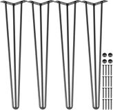 VEVOR Haarspeld Tafelpoten Hoogte 61 Cm, Meubilair metalen Tafelpoten 3 Staven, Bureaupoten Staal, Meubelpoten Hairpin Set Van 4 voor Bijzettafels, Banktafels, Houten Banken, Hoge Stoelen, Bartafels