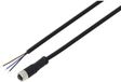 TRU COMPONENTS TC-13751936 Aansluitkabel M8 x 1, 3-polig, recht, 5 m, Zwart