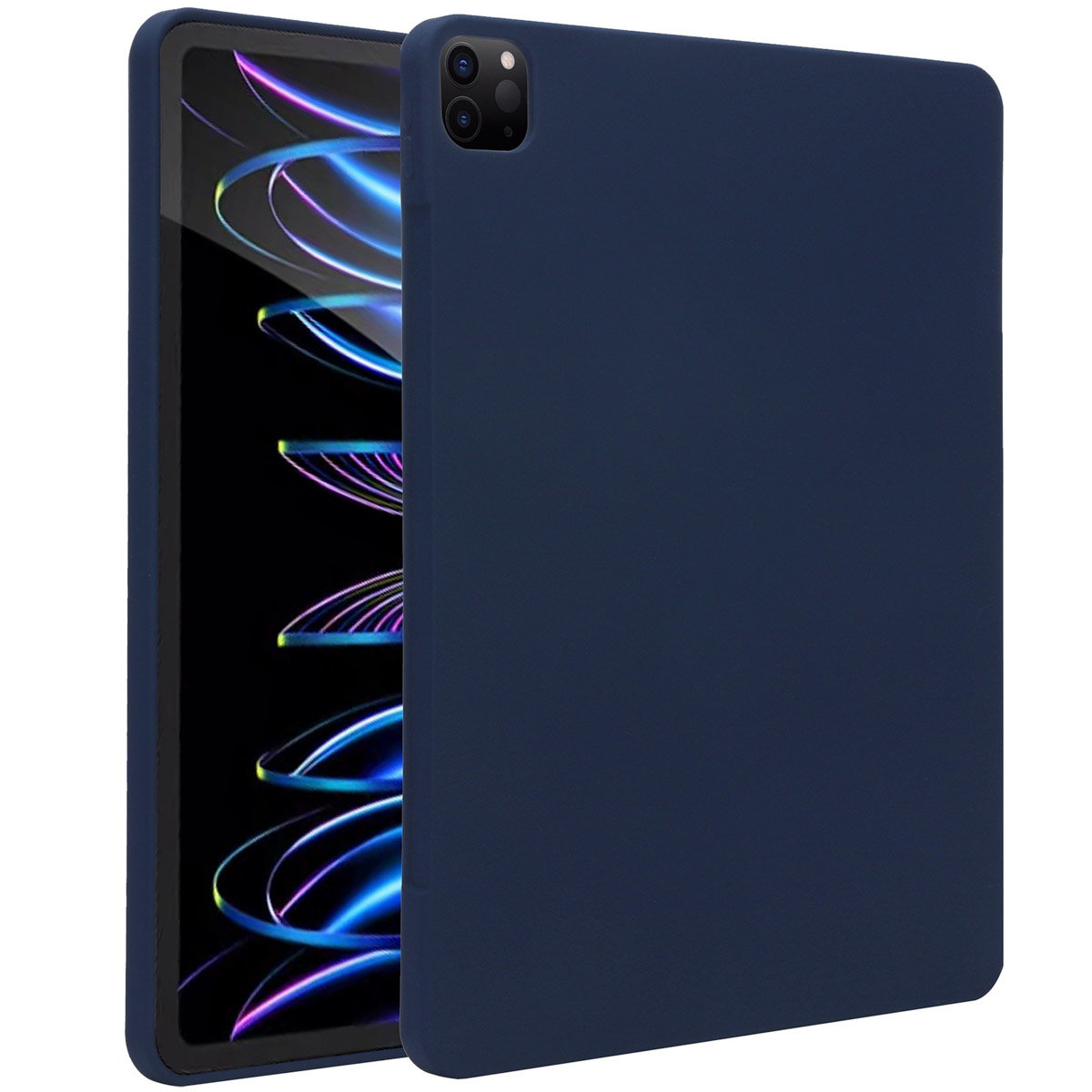 Accezz Liquid Silicone Backcover met penhouder iPad Pro 12.9 (2020 - 2022) - Donkerblauw