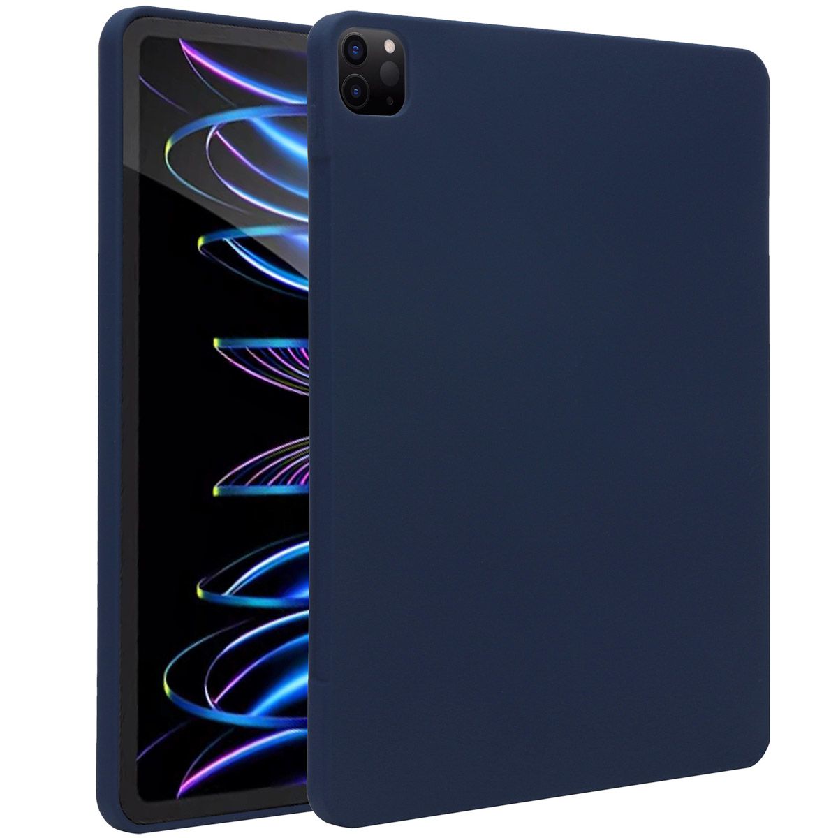 Accezz Liquid Silicone Backcover met penhouder iPad Pro 12.9 (2020-2022) - Donkerblauw