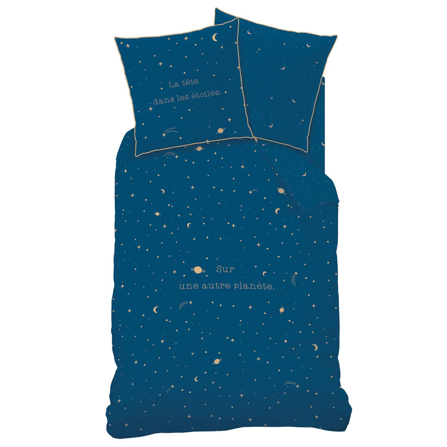 Matt & Rose Dekbedovertrek Star Gaze - Eenpersoons - 140 x 200 cm - Katoen - blauw