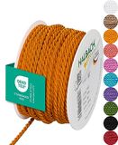 Halbach Seidenbänder Premium koord (donkeroranje), breedte 4 mm, lengte 25 m