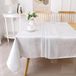 Majestic Giftware Polyester tafelkleden voor rechthoekige tafels | (70/144) - TC1351 Jacquard bos witte print zoom Stitch eettafel cover | Decoratief wasbaar tafelkleed voor keuken, eetkamer
