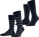 Esprit Modern Stripe 2-Pack Sokken Heren Blauw - Maat 43-46