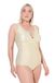 Ulla Popken Patrizia Badpak voor dames, grote maten, grote maten, metallic golven, ecru, 56