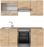 Vicco Fame-Line Unité de cuisine complète – 200 cm sans plan de travail Chêne doré puissant