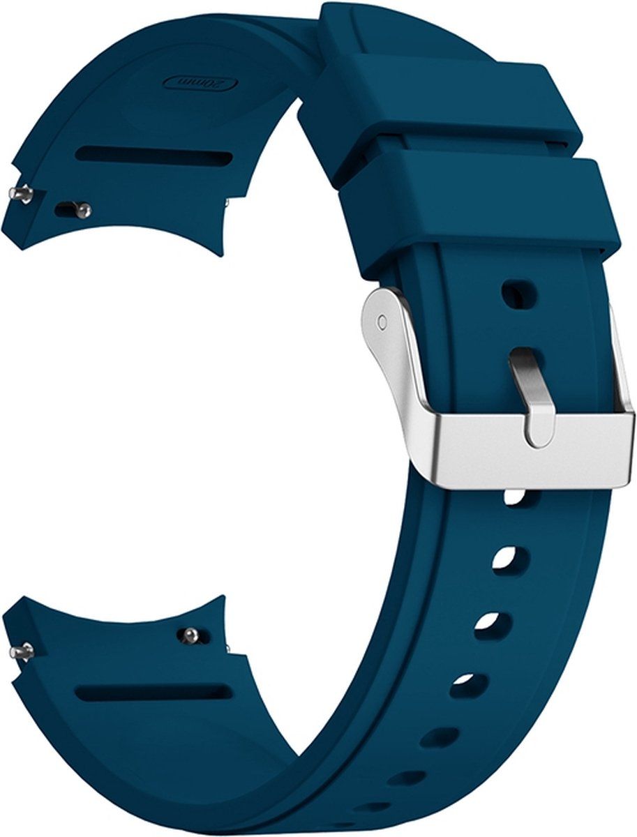 Intercella Siliconen bandje - geschikt voor Samsung Galaxy Watch 4/Watch 4 Classic/Watch 5/Watch 5 Pro - blauw