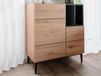 Nolly Commode NOLLY 2 portes 2 niches noir/chêne artisan
