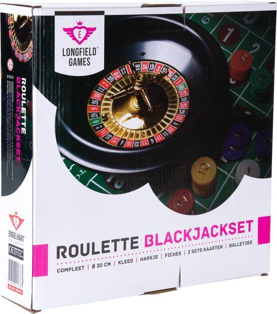 Longfield Roulette en Black Jack set - 30 cm - Casino/Kansspel - Nederlands