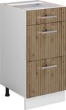 Vicco R-Line Meuble bas de cuisine – 40 cm avec tiroirs, Chêne artisanal/Blanc