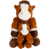 LUPILU® Peluche maman avec bébé Chat ou Chien ou Cheval ou Lapin