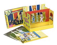 Jolly Theater creatief spel: creatieve set voor kinderen met figuren en achtergronden, eigen theater vormgeven, 4 kant-en-klare scènes + 6 witte achtergronden om te beschilderen