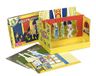 Jolly Theater creatief spel: creatieve set voor kinderen met figuren en achtergronden, eigen theater vormgeven, 4 kant-en-klare scènes + 6 witte achtergronden om te beschilderen