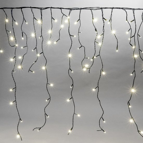 Meisterhome Kerstverlichting ijsregen snoerverlichting 200 LED warm wit 4 Meter Buiten Icicle Lights Normaal