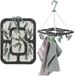 Storage Solutions Carrousel de séchage / séchoir - 2x - gris / vert - avec 18 pinces - 24 x 31 cm - plastique