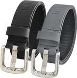 Landley Leren Geperforeerde Riemen Voordeelset - Zwart & Grijs - 4cm - 105cm