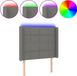 vidaXL Hoofdbord - LED - 103x16x118/128 cm - Stof - Donkergrijs