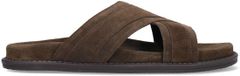 Manfield Pantoufles Homme suède brun foncé Taille 42