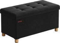 CaliCosy Opbergkist Zwart MDF Rechthoek 115.52 l Inclusief deksel