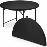 ADSafety Inklapbare Tafel Rond - Campingtafel - Klaptafel - Vouwtafel Buiten - Tuintafel - Ø 122 x H 74 CM - Zwart