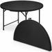 ADSafety Inklapbare Tafel Rond - Campingtafel - Klaptafel - Vouwtafel Buiten - Tuintafel - Ø 122 x H 74 CM - Zwart