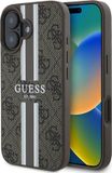 Étui adapté pour Apple iPhone 16 Plus - 4G Printed Stripes Hard Case Back Cover - Adapté pour MagSafe - Marron