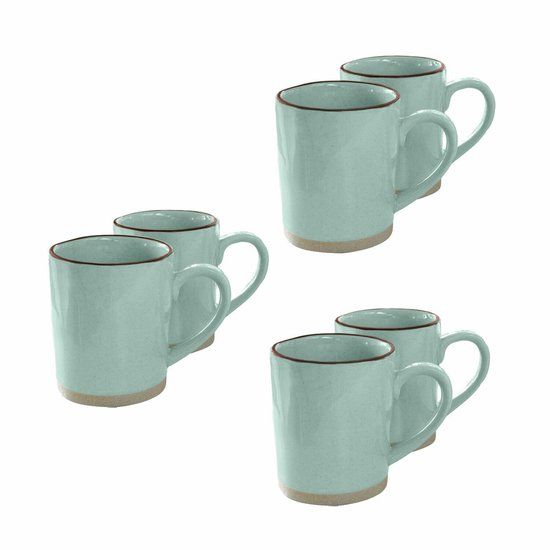 LOBERON Mok set van 6 Biarré turquoise
