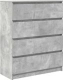 vidaXL Dressoir - 80x35x99 cm - Spaanplaat - Betongrijs