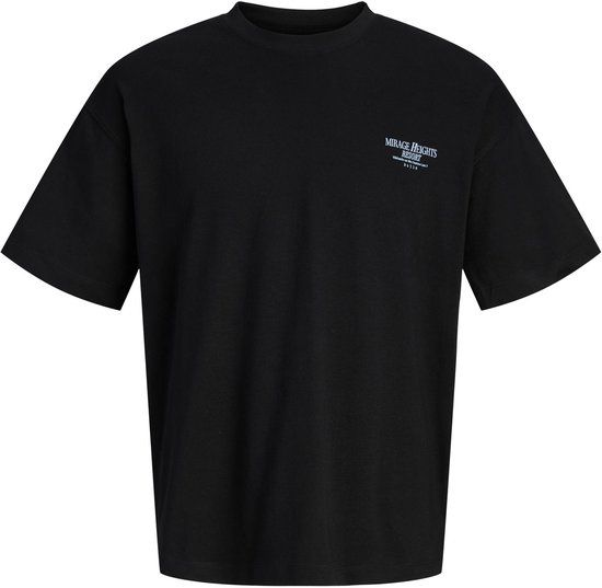 Jack & Jones T-shirt met ronde hals en korte mouwen, 100% katoen, zwart, maat M