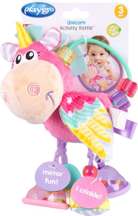 Playgro Clip Clop Rammelaar Unicorn Eenhoorn Roze