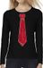 Bellatio Decorations Verkleed shirt voor dames - Rood - Zwart - L