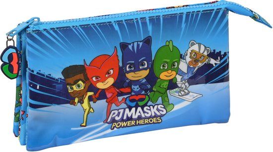 PJ Masks Pen Case with 3 compartments Blue 22 x 12 x 3 cm