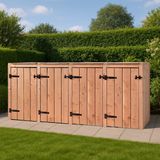 Voldux Conteneur ombouw Lara, 5 dubbel, zwart, hout, 339x119x87.5 cm