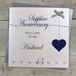 Echtgenoot White Cotton Cards LLA45H 45th Sapphire Wedding Anniversary Handmade Card - Love Lines, 16cm x 16cm