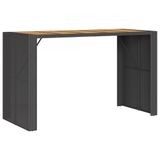 vidaXL Tuinbartafel Zwart Acaciahout Polyrattan 185x80x110 cm